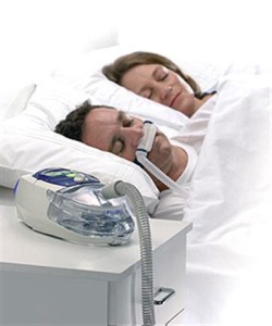 CPAP machine in action. Image courtsey of allsnorningsolutions.com